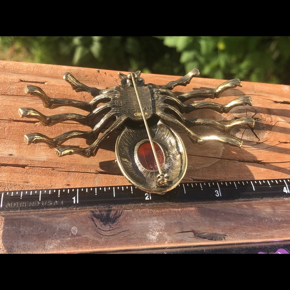 Heidi Daus carnelian vintage spider 🕷 pin EUC - Picture 8 of 12